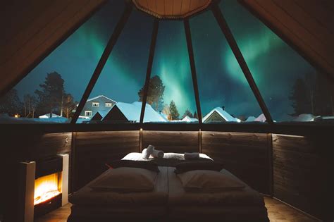 aurora cabin glass igloos in rovaniemi lapland apukka resort