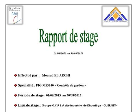 Exemple De Rapport De Stage Bts Gongsyimx