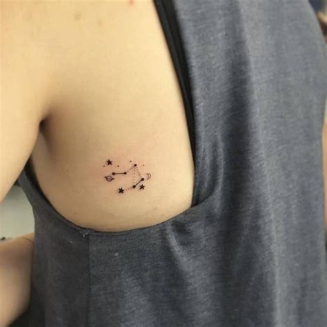 Libra Constellation Tattoo On The Left Side Shoulder Blade Libra
