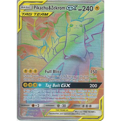 If heads, prevent all effects of attacks, including damage, done to this pokémon during your opponent's next turn. Pokemon Trading Card Game SM09 Team Up - Pikachu & Zekrom GX TAG TEAM - 184/181 - Rare Rainbow ...