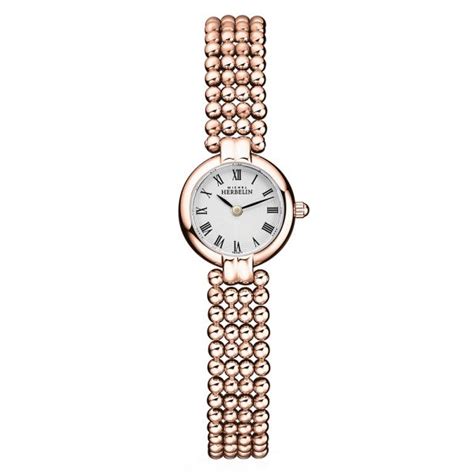 michel herbelin perle rose gold plated watch 17433 bpr08