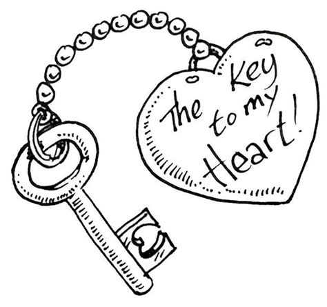 Lock And Key Coloring Pages Cute Drawings Of Love Drawings For