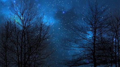Night Sky Blue Nebula 4k Dreamscene Live Wallpaper