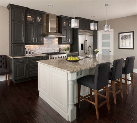 The wood cabinetry is a nod to. Lovely Best Gray Paint Kitchen Ideas Picture By KSI & Bath ...