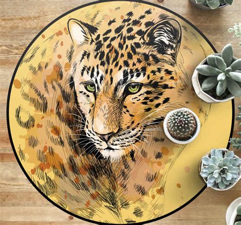 Leopard Shape Animal Print Vinyl Rug Tenstickers