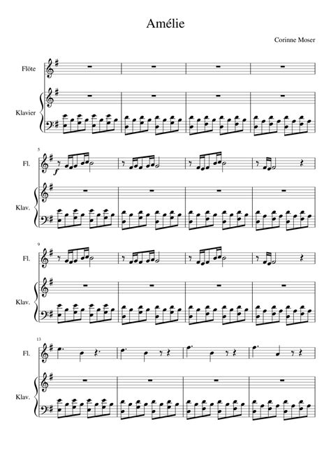 Zusätzliche kostenlose materialien auf unserer webseite finden sie weitere materialien als pdf‑dateien. Amélie sheet music for Flute, Piano download free in PDF ...