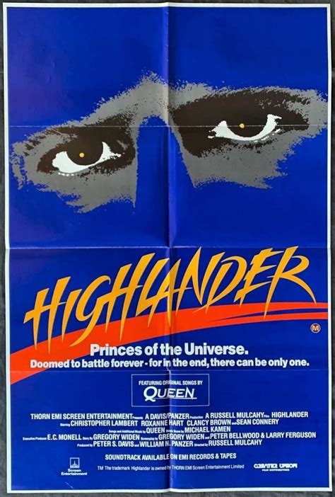 All About Movies Highlander Poster Original One Sheet 1986