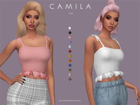Plumbobs N Fries Camila Top Sims 4 Mods Clothes Sims 4 Clothing
