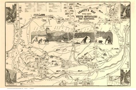 White Mountains 1882 Old Map Reprint New Hampshire Old Maps