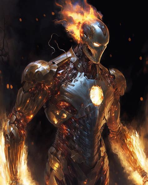 Chuchy No Instagram “ironman Ghost Rider Fusion Midjourney