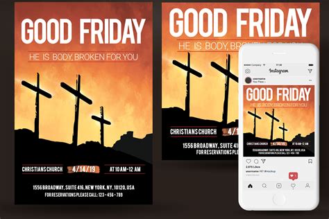 Good Friday Church Flyer Poster 232659 Flyers Design Bundles