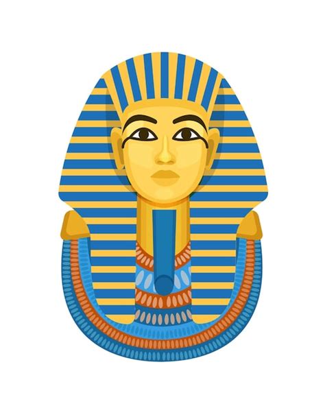 premium vector golden funerary mask bust of the pharaoh of ancient egypt tutankhamen
