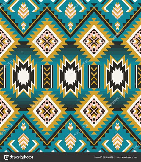 Aztec Geometric Seamless Pattern Native American Indian Southwest Print