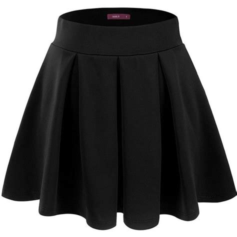 Doublju Women Soft Fabric Fit And Flared Pleated Mini Skirt With 12 Liked On Polyvore