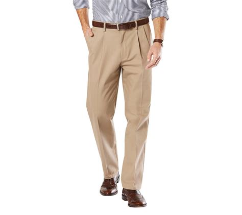 Dockers Signature Khaki Classic Fit Pleated Pant In Natural For Men Lyst