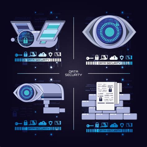 Premium Vector Data Security Technology Set Icons