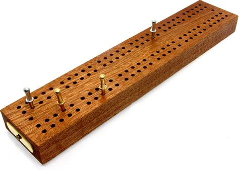 Hardwood British cribbage board - 24cm (9