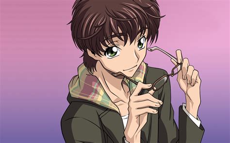 Wallpaper Illustration Anime Brunette Glasses Cartoon Person Kururugi Suzaku Boy Look