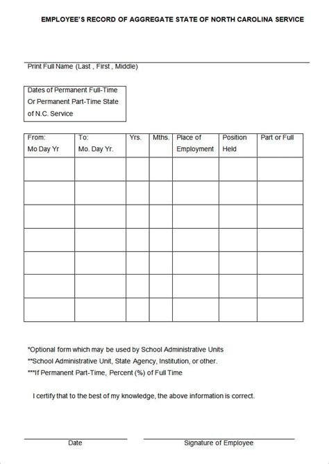 Employee Record Templates 30 Free Word Pdf Documents Download Free