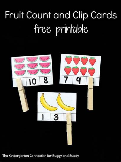 Cards Clip Fruit Activities Counting Math Count