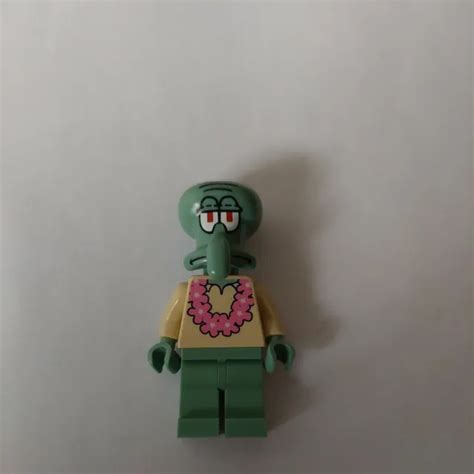 Lego Spongebob Squarepants Squidward Minifigure W Pink Lei Rare £9