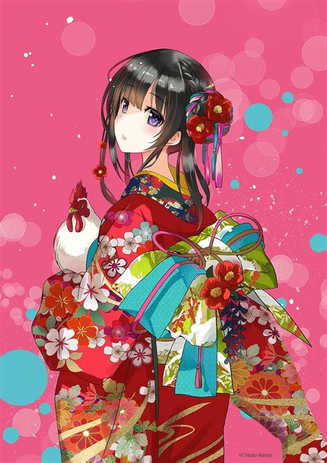 Red Kimono Original In 2020 Anime Kimono Cute Anime Character Anime