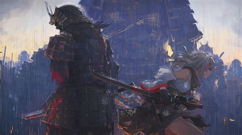 Samurai Fighting Anime Girl 4k 3840x2160 2 Wallpaper