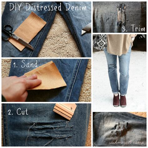 Diy jean boots denim boots jeans and boots old boots shoe boots shoes heels jeans diy jean boots are officially a thing, here's how to make your own. Distressed Denim DIY - Cashmere & Camo
