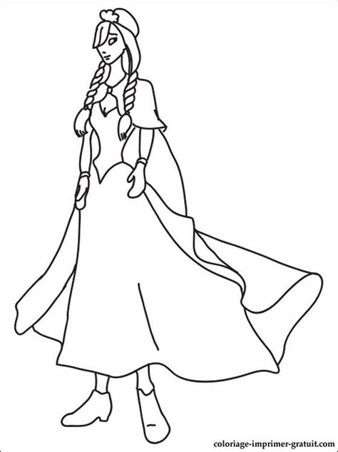 Coloriage Princesse Anna à colorier Dessin à imprimer Elsa Coloring