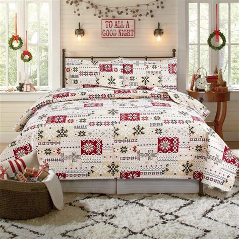 Christmas Bedding Set Twin Fullqueen King Size Christmas Quilt Holiday