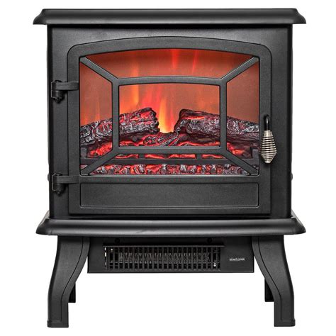 Akdy 17 In Freestanding Electric Fireplace Stove Heater In Black With