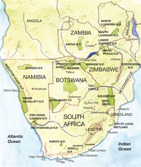South African Countries Map