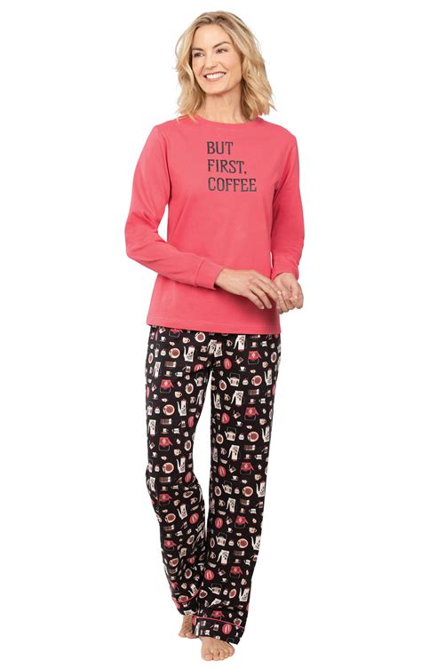 Coffee Lover Pajamas In Cotton Pajamas For Women Pajamas For Women Pajamagram