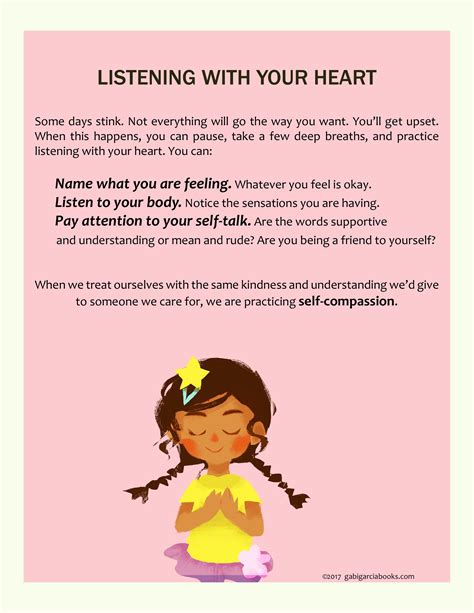 Self Compassion Worksheets For Kids