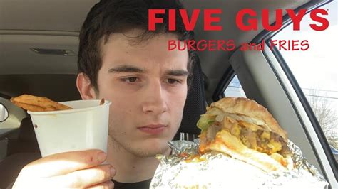 Cheeseburger And Fries Review From Five Guys Burgers And Fries Youtube