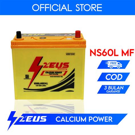 Aki Mobil Honda City Ns60l 46b24l Zeus Battery Calcium Power Aki