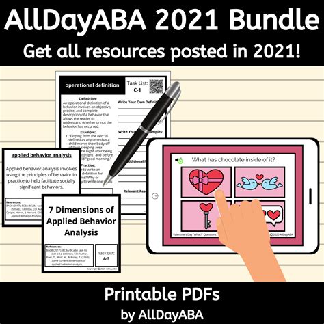 Alldayaba 2021 Growing Bundle Aba Therapy Activities Bcba Exam Prep