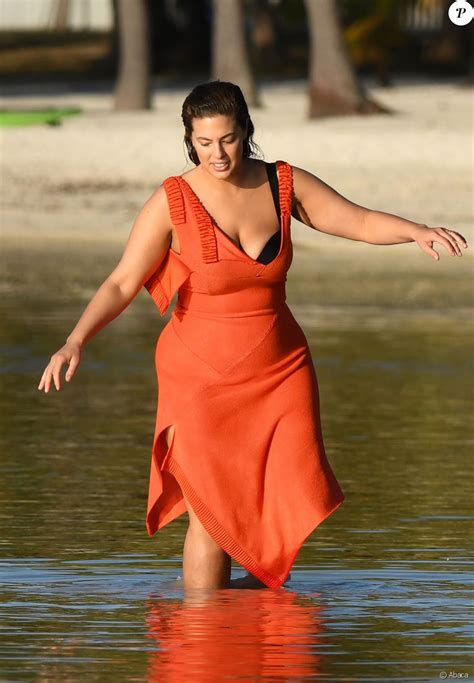 Exclusive Plus Size Model Ashley Graham Is Seen Posing On The Beach