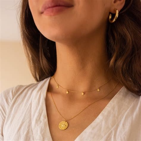 Gold Necklace For Women Dainty Gold Necklace Gold Layer Etsy Uk
