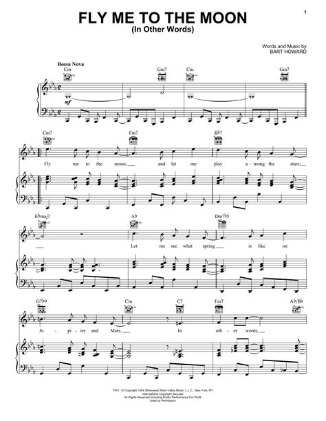 Frank Sinatra Fly Me To The Moon In Other Words Sheet Music Notes Download Printable PDF