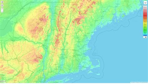 New Hampshire Topographic Map Elevation And Landscape
