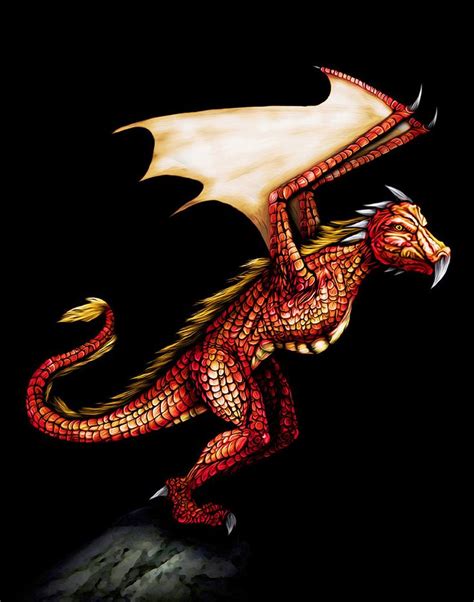 Dragon Series Red Dragon Painting Original Fantasy Art 8x10 Etsy