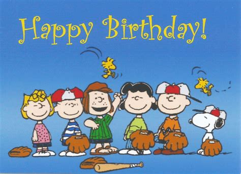 Charlie Brown Peanuts Gang Snoopy Happy Birthday Baseball