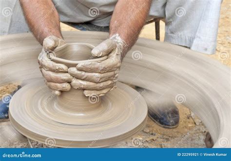 Converting Clay Into Pot Stock Image Image 22295921