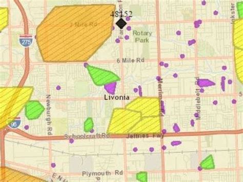 Animated outage map based on dte pdf data. Thousands without power due to high winds