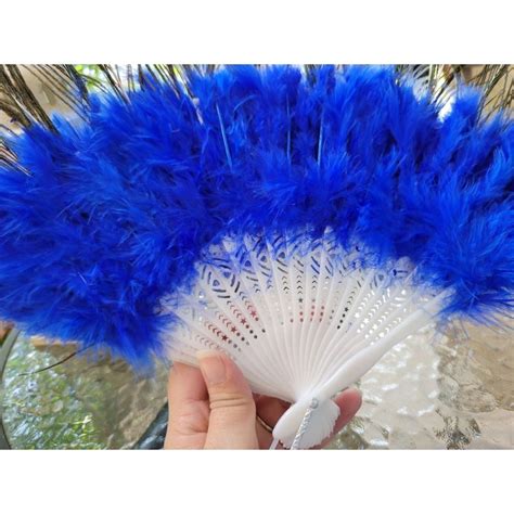 Peacock Feather Fan With Blue Yellow Marabou Feather Fan Altar