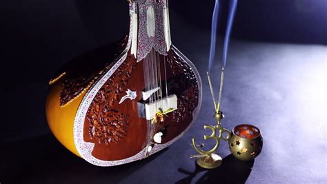 Sitar A String Traditional Indian Musical Instrument