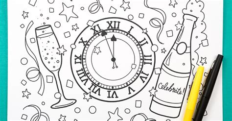Welcome 2020 with these free new year's coloring pages and journal prompts. Free Printable New Year's Eve Coloring Page - Hey, Let's ...
