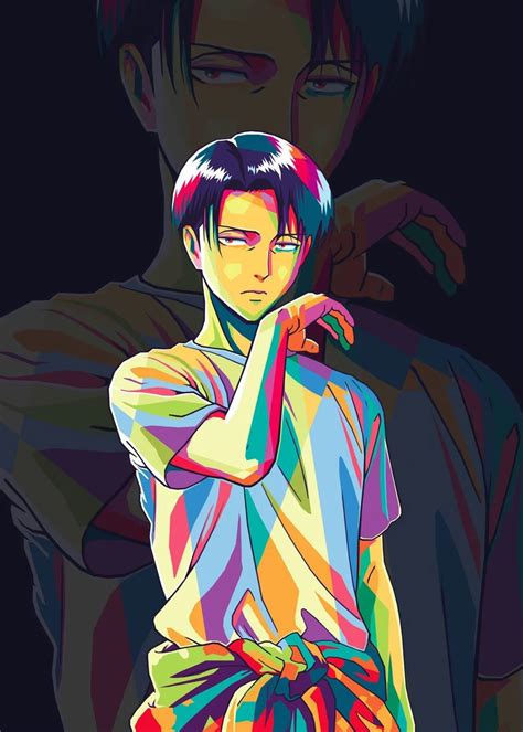 levi poster by qreative displate wpap art guache arte pop cool art drawings attack on
