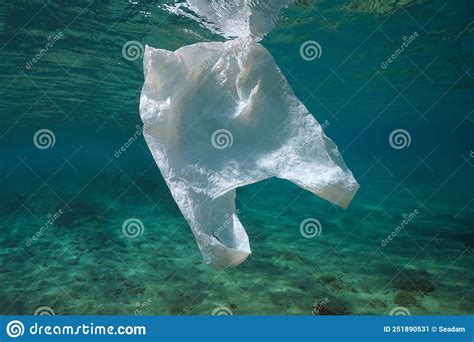 Plastic Bag Underwater Plastic Waste Pollution In The Oceans Stock